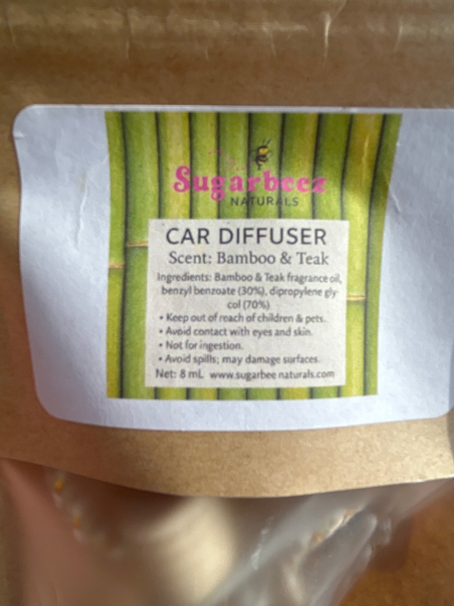 Bamboo and Teak car diffuser