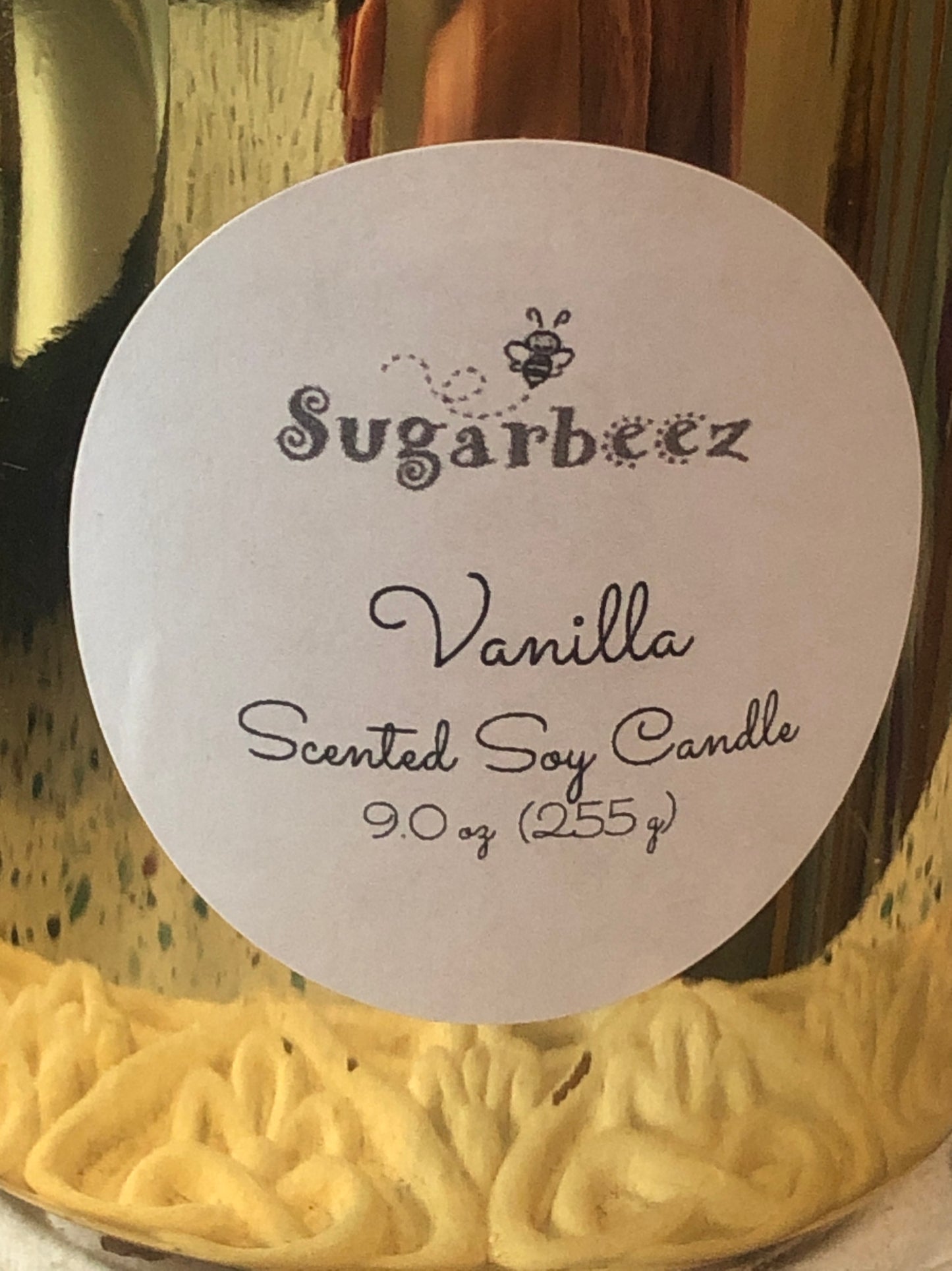 Vanilla scented 9 oz. Soy Candle