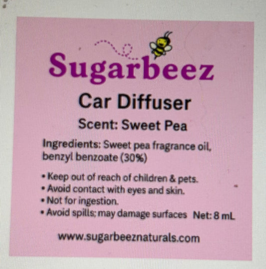 Sweet Pea Scented- Car Diffuser