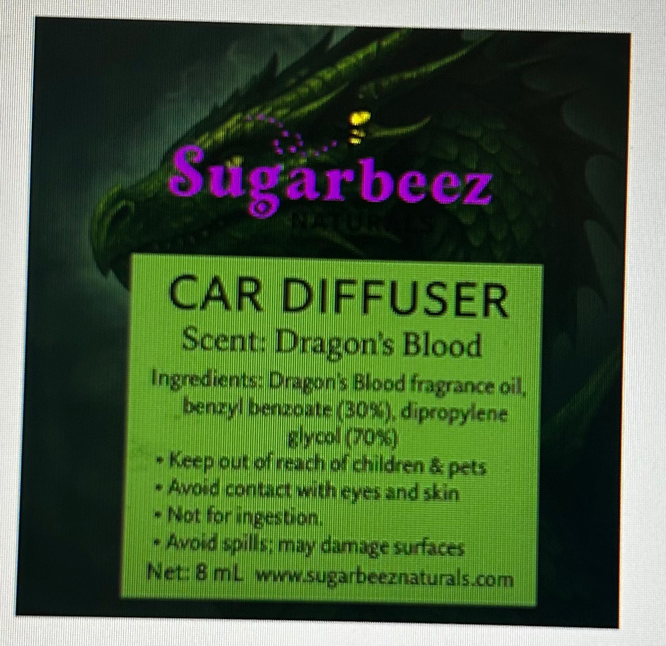 Dragon’s Blood scented Car Diffuser