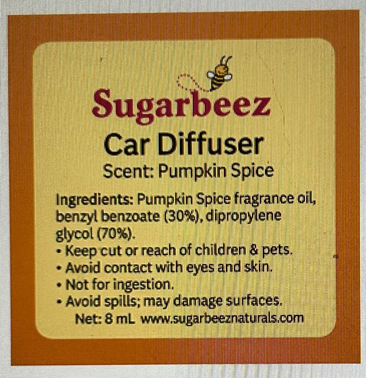 Pumpkin Spice scented Car Diffuser